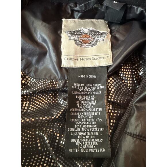 Harley-Davidson Women’s Quilted Riding Jacket Size M | Black Nylon Stretch - Picture 6 of 7